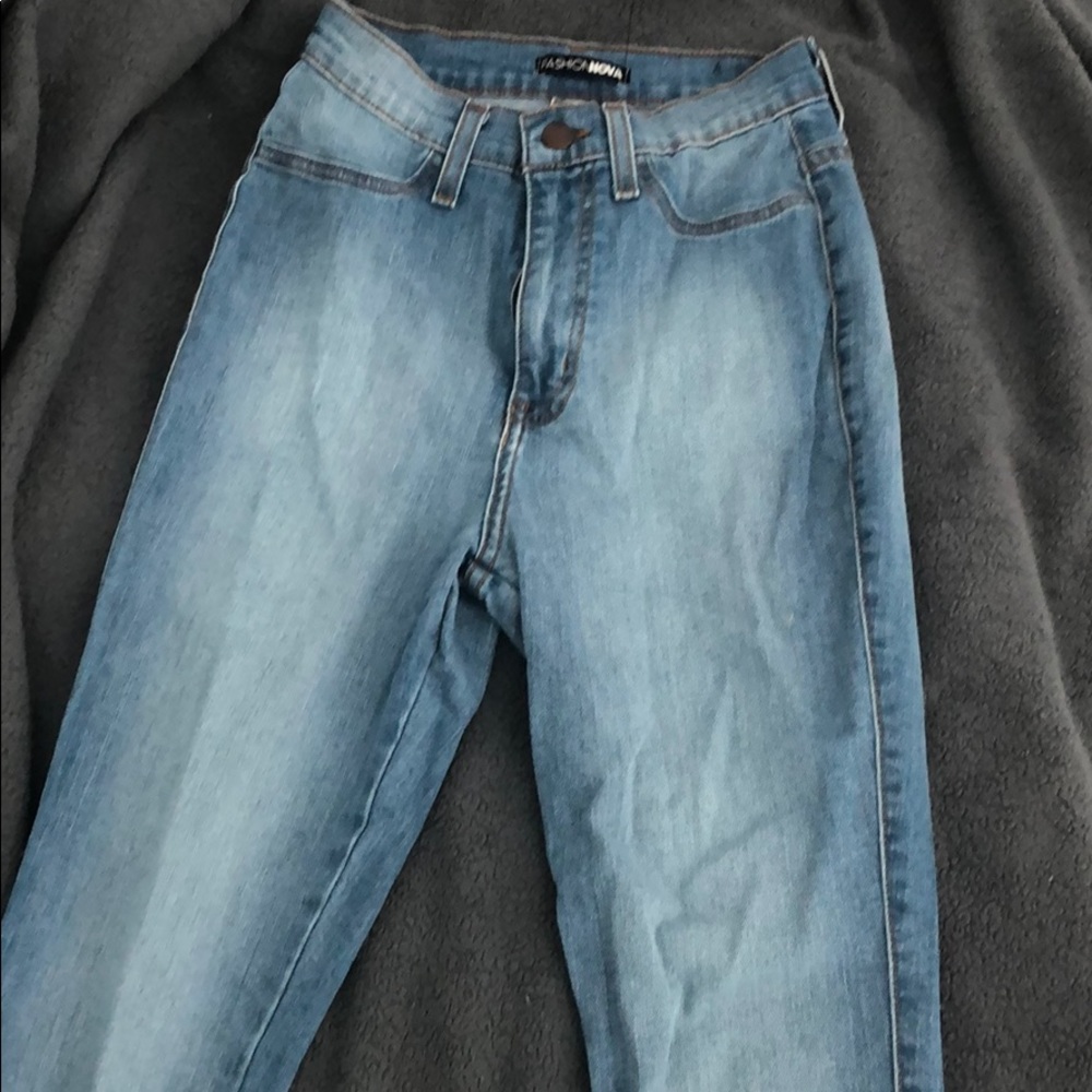 Fashion nova high waist light wash skinny jeans